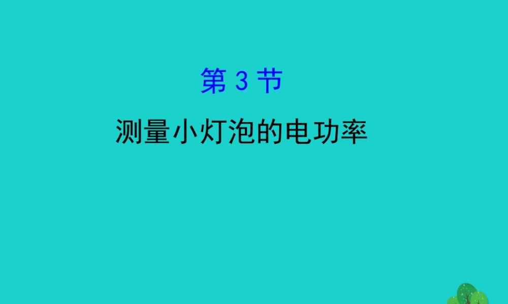 九年级物理全册 第十八章 第3节测量小灯泡的电功率习题课件 (新版)新人教版 课件