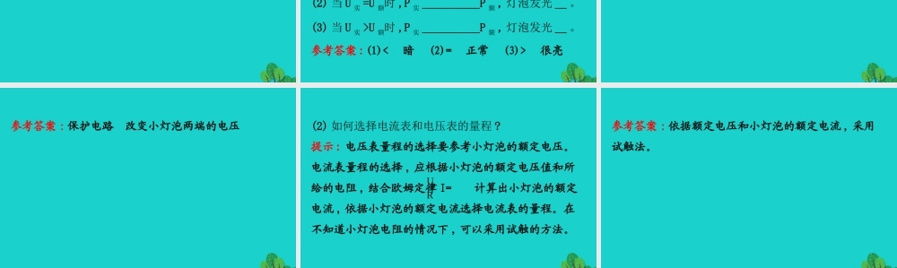 九年级物理全册 第十八章 第3节测量小灯泡的电功率习题课件 (新版)新人教版 课件