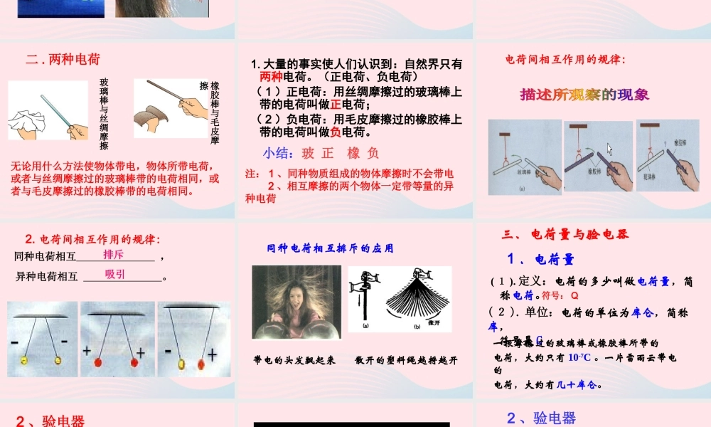 九年级物理全册 151两种电荷课件 (新版)新人教版 课件