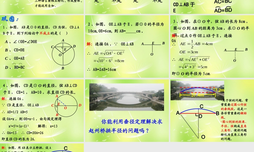 九年级数学上册(2412 垂直于弦的直径)课件 (新版)新人教版 课件