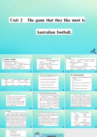 九年级英语上册 Module 10 Australia Unit 2 The game that they like most is Australian football习题课件 (新版)外研版 课件