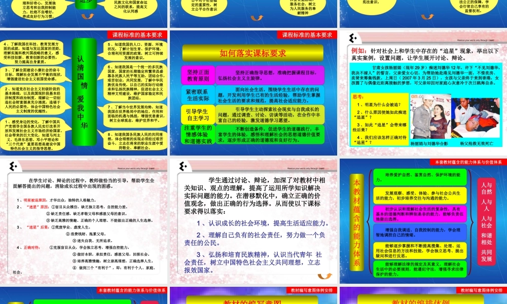 九年级政治 我与集体社会国家 北师大版 课件