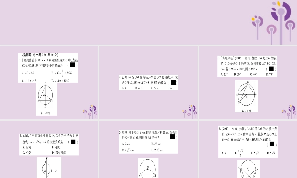 九年级数学下册 周周测(9)作业课件 (新版)湘教版 课件
