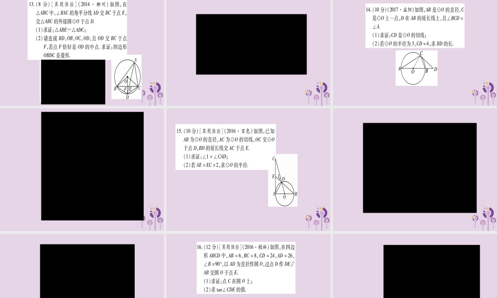 九年级数学下册 周周测(9)作业课件 (新版)湘教版 课件