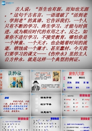 中学七年级语文上册 23(伤仲永)课件 语文版 课件