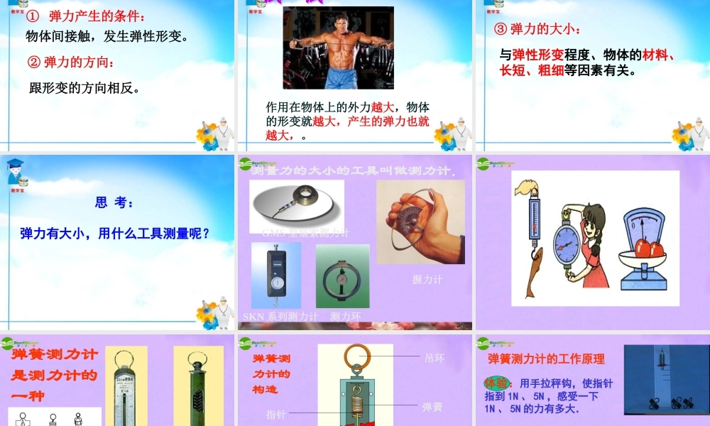 九年级第十三章第一节弹力　弹簧测力计课件 人教新课标版 课件