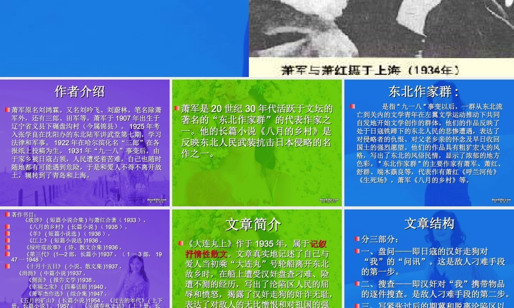 大连丸上 萧军课件