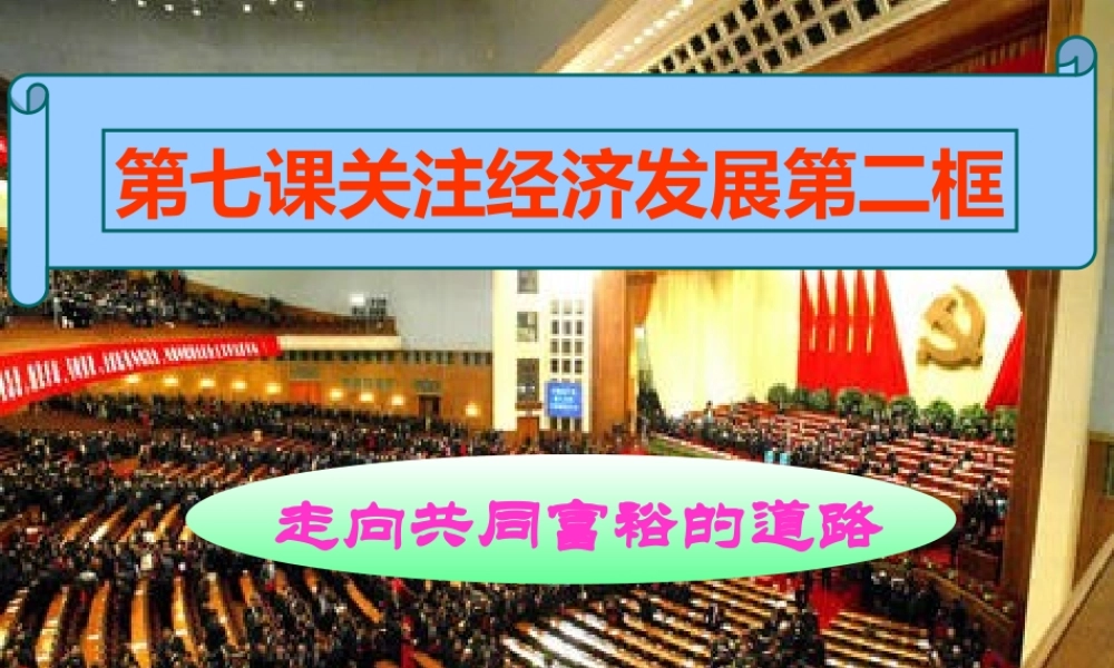 九年级政治上关注经济发展第二框走向共同富裕的道路课件2人教版 课件