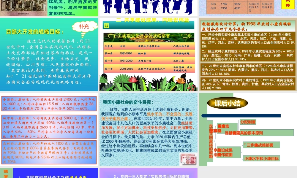 九年级政治上关注经济发展第二框走向共同富裕的道路课件2人教版 课件