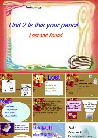 七年级英语上册 Unit 2 Is this your pencil课件 人教新目标版 课件