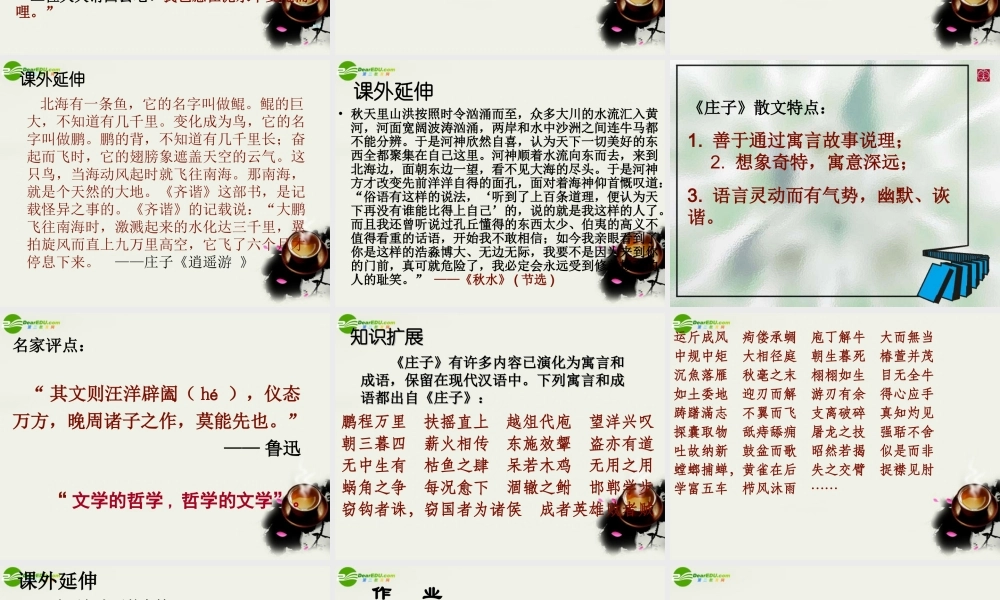 八年级语文下册(庄子)故事两则 课件 鲁教版 课件