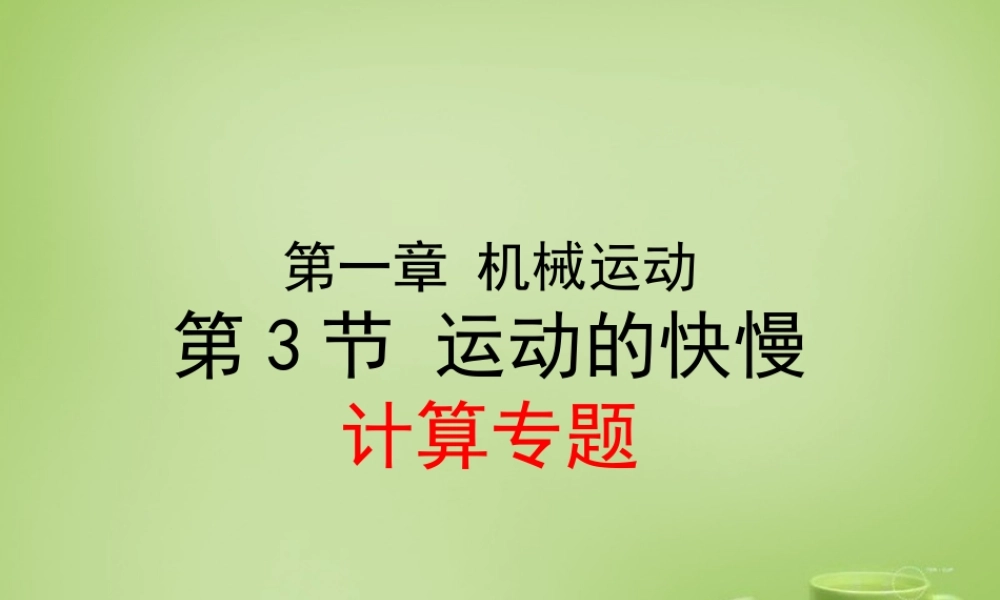 中学八年级物理上册 1.3 运动的快慢课件1 (新版)新人教版 课件