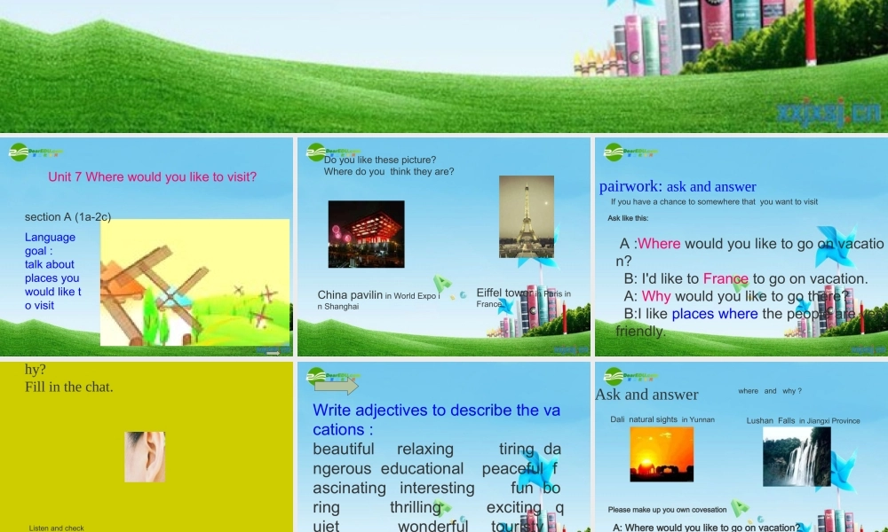 九年级英语上册 Unit7 Section A 1a-2c课件 人教新目标版 课件