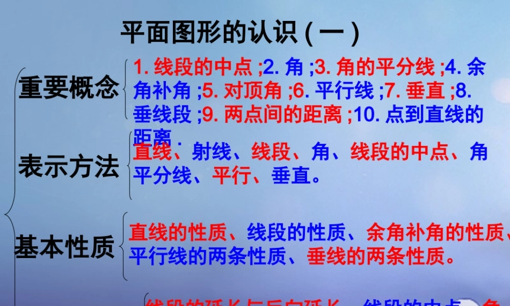 七年级数学上册 第六章 平面图形的认识(一)章综合与测试素材 (新版)苏科版 素材
