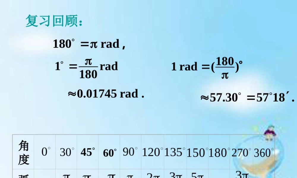 数学 1.2.1任意角的三角函数(1)课件 新人教版A版必修4 课件