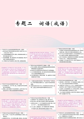 文下册 专题二 词语(成语)习题课件 新人教版 课件
