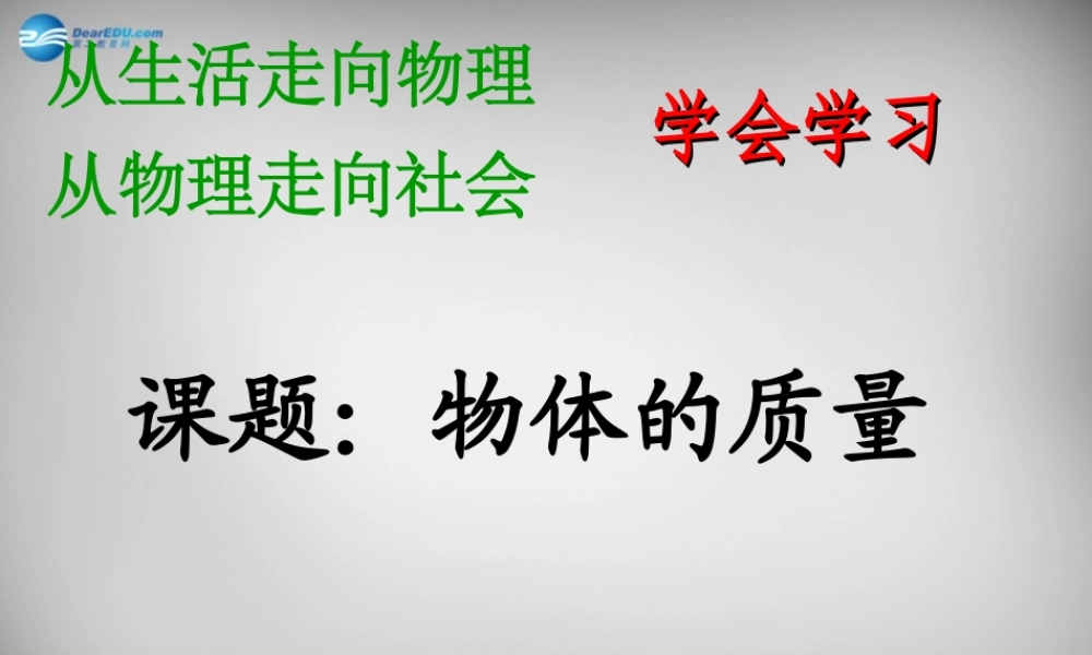 中学八年级物理下册 6.1 物体的质量课件 (新版)苏科版