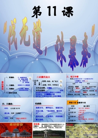 中学七年级历史上册(第11课 伐无道，诛暴秦)课件1 新人教版 课件