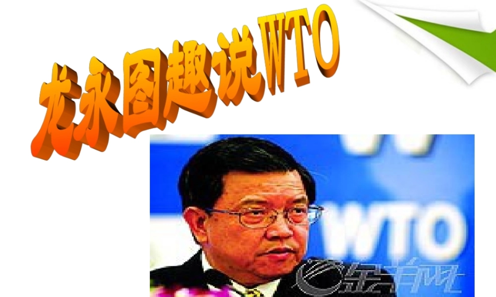 九年级语文(龙永图趣说WTO)课件 语文版 课件