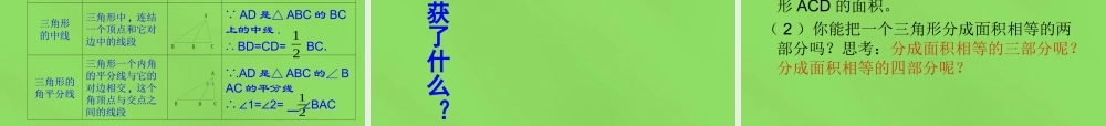 七年级数学下册 9.3(三角形的角平分线、中线和高)课件 (新版)冀教版 课件