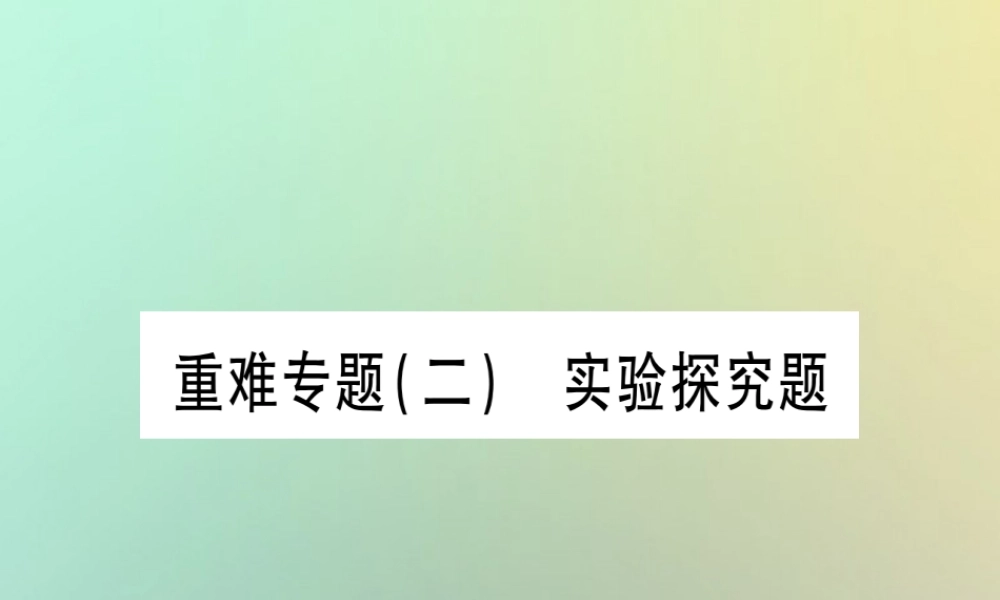 中考化学准点备考复习 重难专题(2)实验探究题课件 新人教版 课件