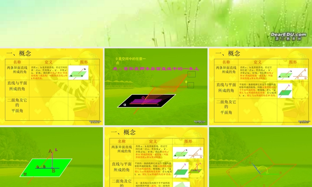 人教版立体几何复习专题讲座 空间的角 课件