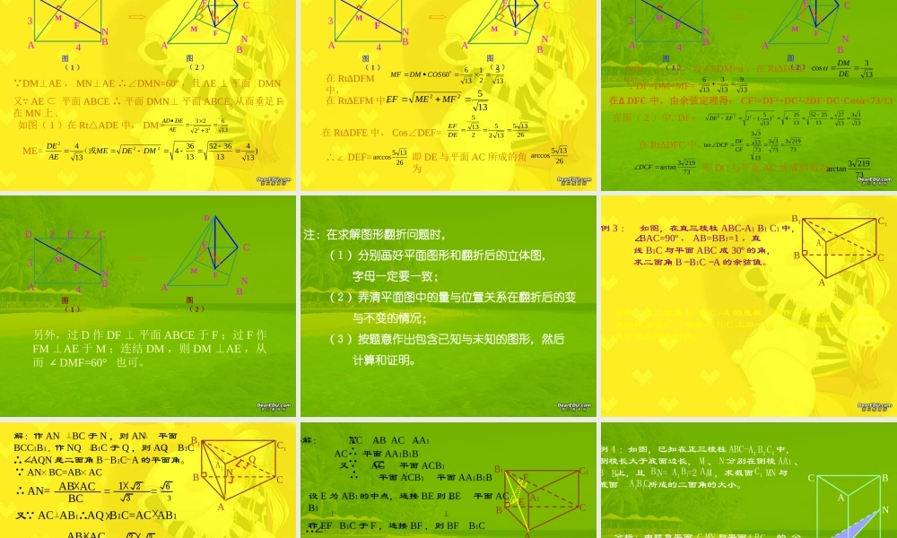 人教版立体几何复习专题讲座 空间的角 课件