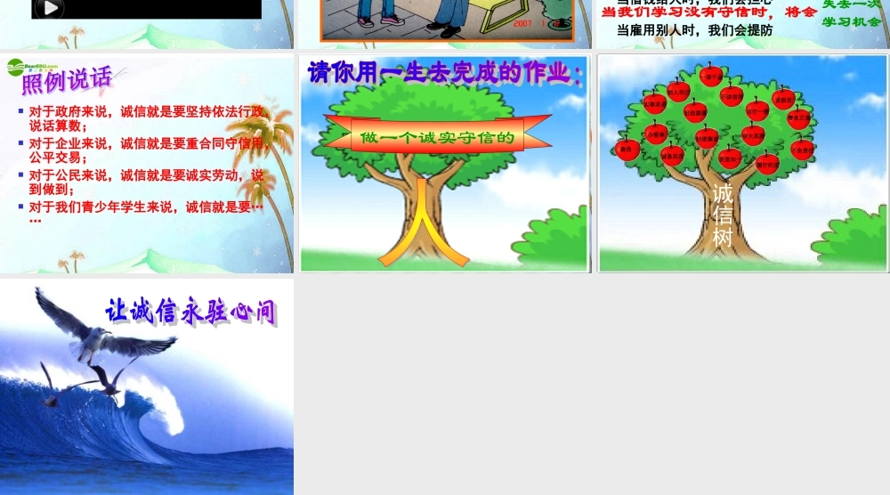 八年级政治上册 诚信做人额到永远课件 鲁人版 课件