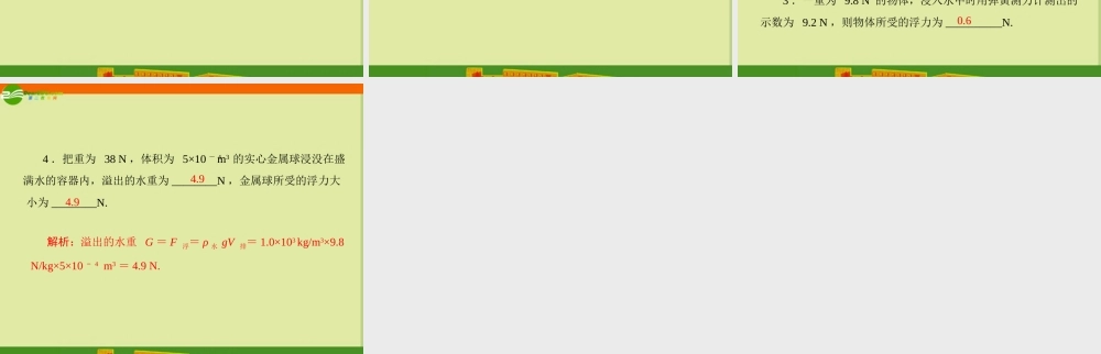 九年级物理 第十四章 五、浮力课件 人教新课标版 课件