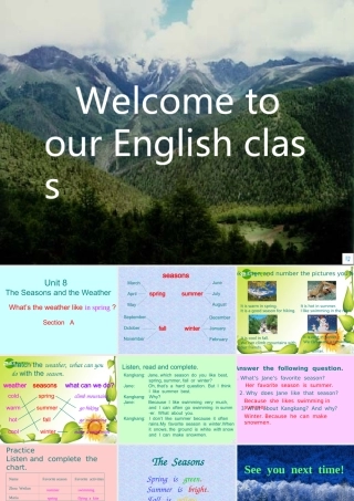 七年级英语下册：Unit 8 Topic 1 What s the weather like in spring Section A课件(仁爱版) 课件