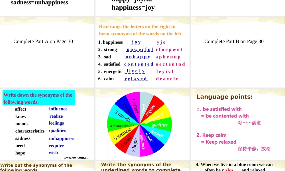 九年级英语 Unit 2-4 Vocabulary课件 牛津版 课件