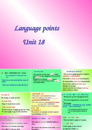 人教版高二英语下学期unit18 Language points 课件