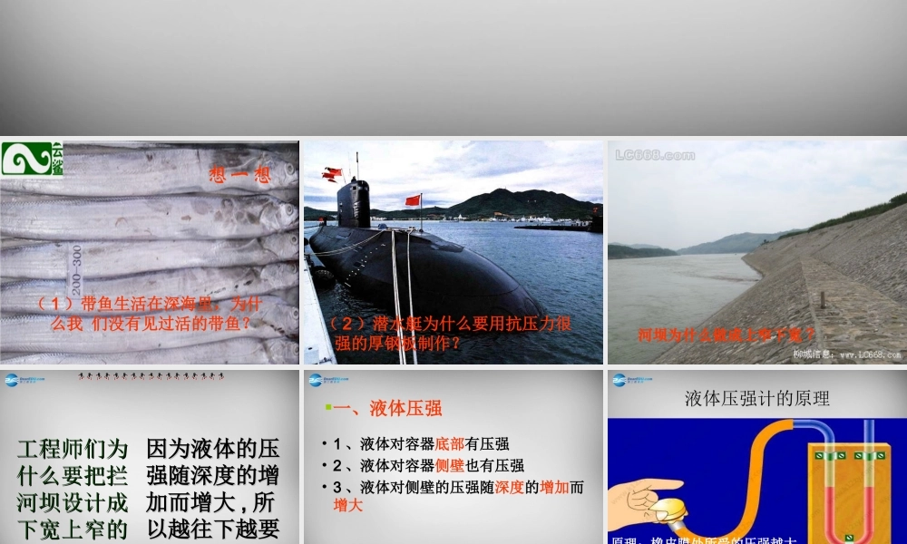 八年级物理下册 9.2 液体的压强课件1 (新版)新人教版 课件