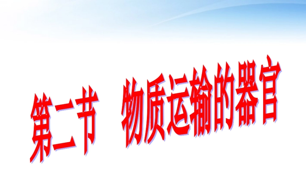 七年级生物下册 物质运输的器官课件 济南版 课件