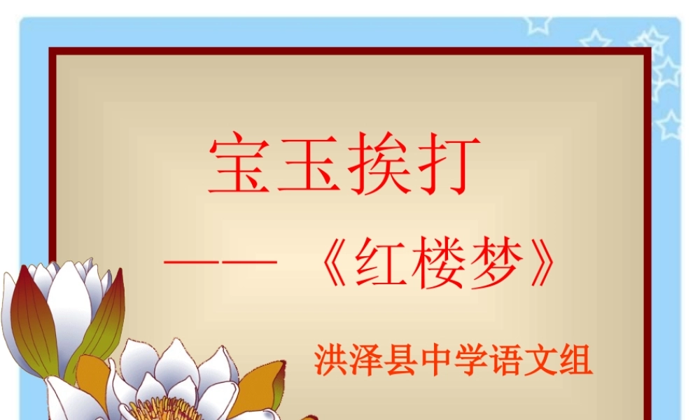 人教版宝玉挨打高三语文课件