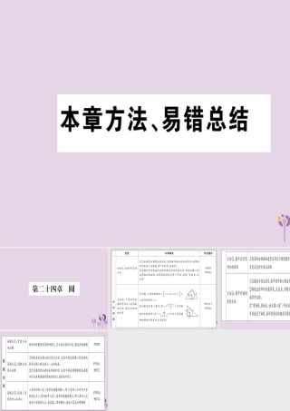 九年级数学上册 第二十四章 圆本章方法易错总结作业课件 (新版)新人教版 课件