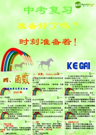 中考数学复习课件 (函数 课件 华东师大版 课件