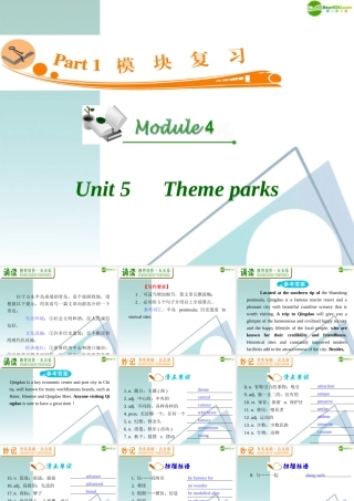 广东省高三英语 M4 Unit 5 Theme parks复习课件 新人教版 课件