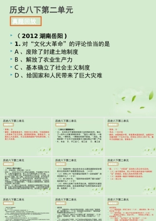 全国各地中考历史试题分册分单元精选汇编 八下 第二单元课件-2