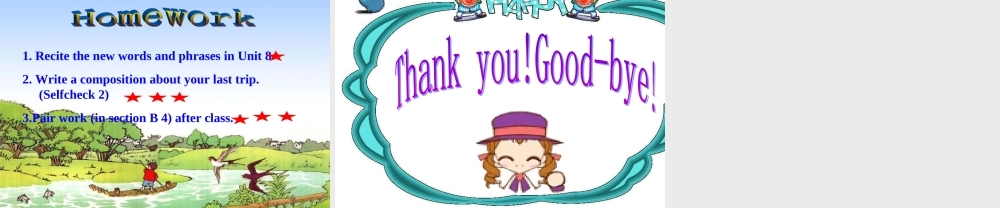 八年级英语上册 Unit8 How was your school trip(一)课件 人教新目标版 课件