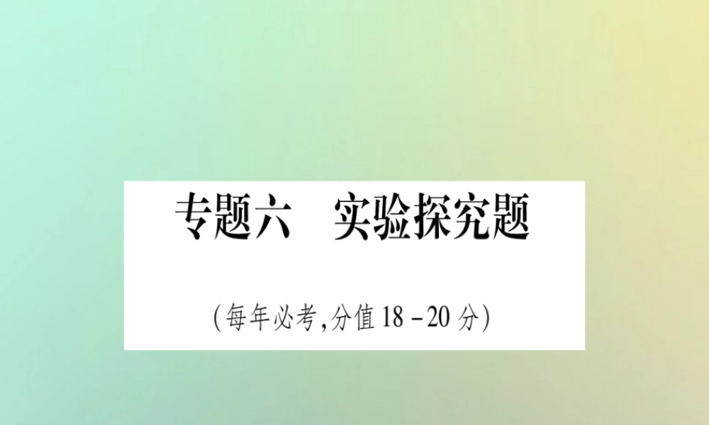 中考化学准点备考复习 第二部分 题型专题突破 专题6 实验探究题课件 新人教版 课件