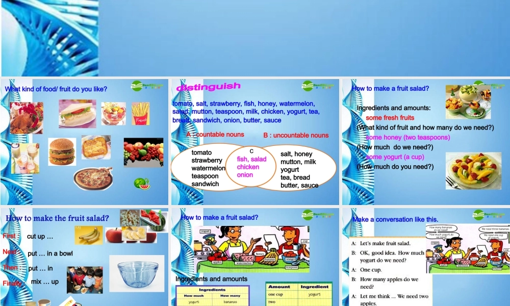 八年级英语上册 Unit 7 How do you make a banana milk shake复习课件 人教新目标版 课件