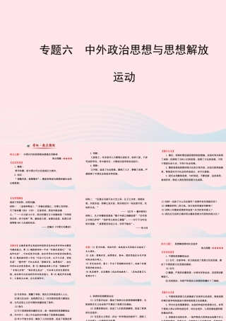 中考历史 专题六 中外政治思想与思想解放运动复习课件 北师大版 课件