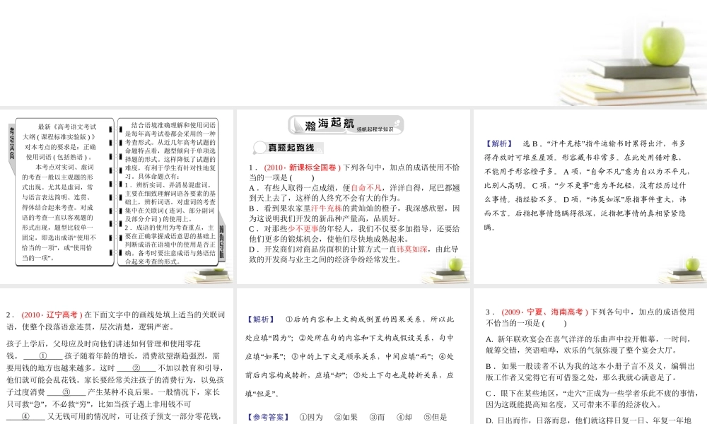 山东省青岛二中高考语文二轮总复习专题 词语(包括熟语)课件