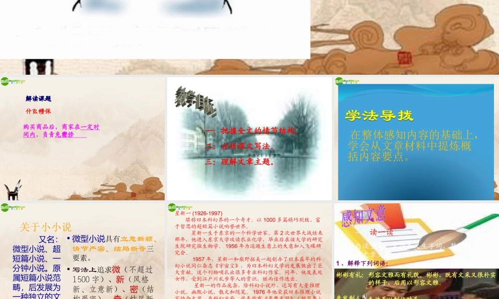 八年级语文下册 第4课(保修)课件 北师大版 课件