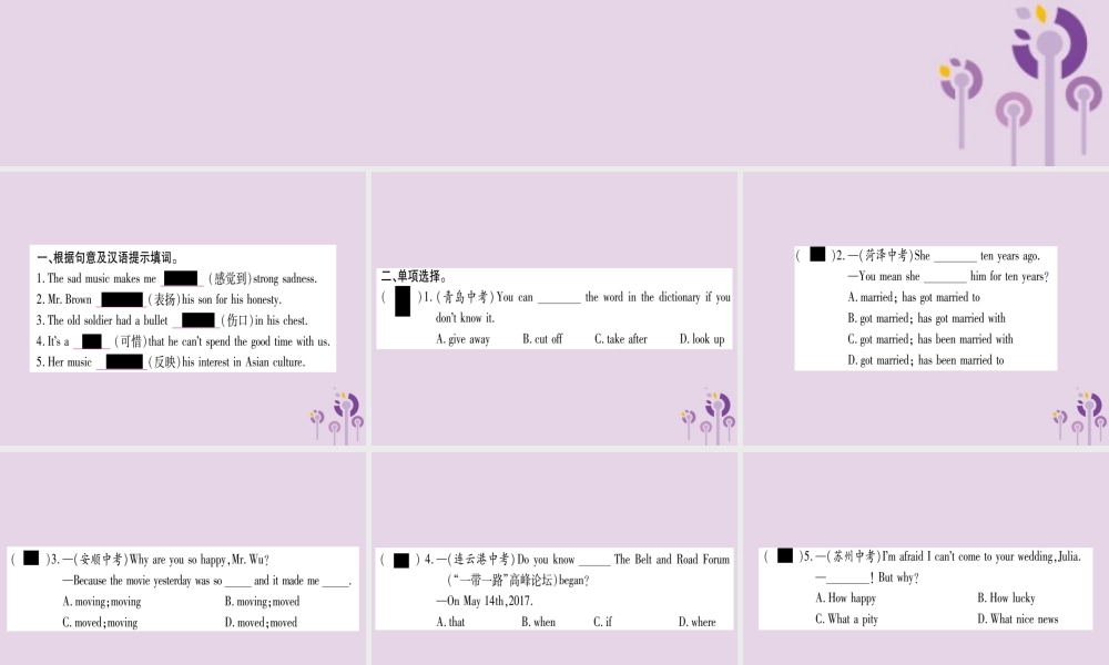 九年级英语全册 Unit 9 I like music that I can dance to(第4课时)作业课件 (新版)人教新目标版 课件