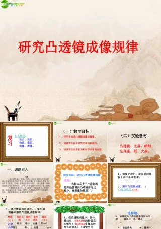 八年级物理上册 研究凸透镜成像规律课件 苏科版 课件