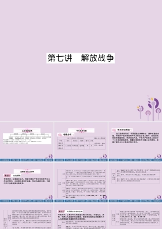 中考历史总复习 第一编 教材知识速查篇 模块一 中国近代史 第7讲 解放战争(精讲)课件