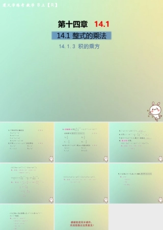 八年级数学上册 第十四章 整式的乘法与因式分解 14.1 整式的乘法 14.1.3 积的乘方习题课件 (新版)新人教版 课件