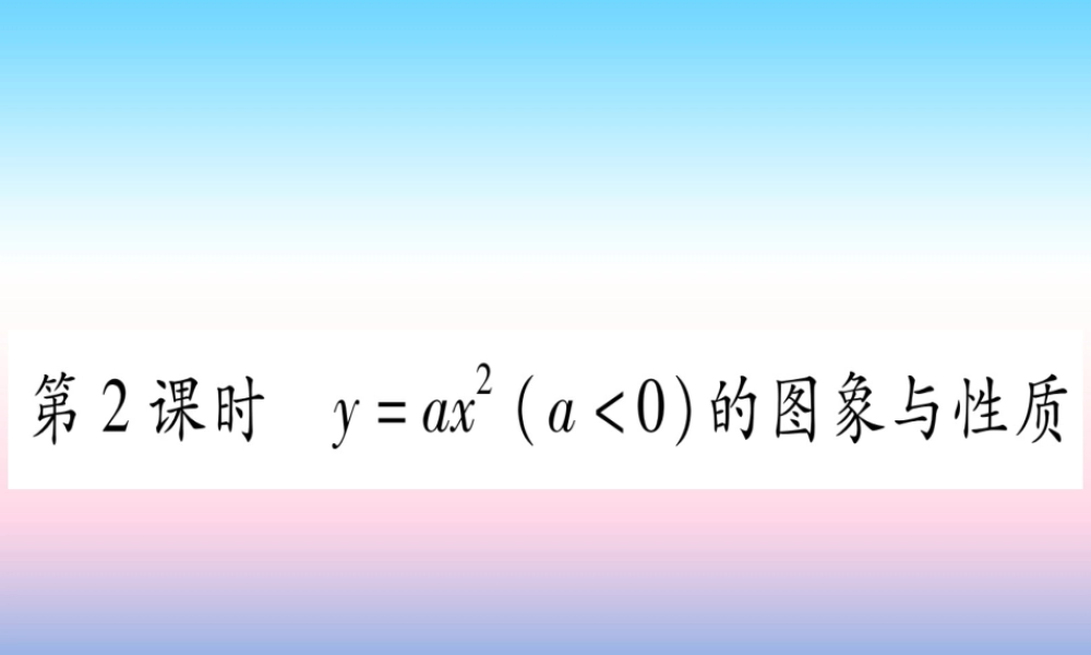九年级数学下册 第1章 二次函数 12 二次函数的图象与性质 第2课时 yax2(a＜0)的图象与性质作业课件 (新版)湘教版 课件